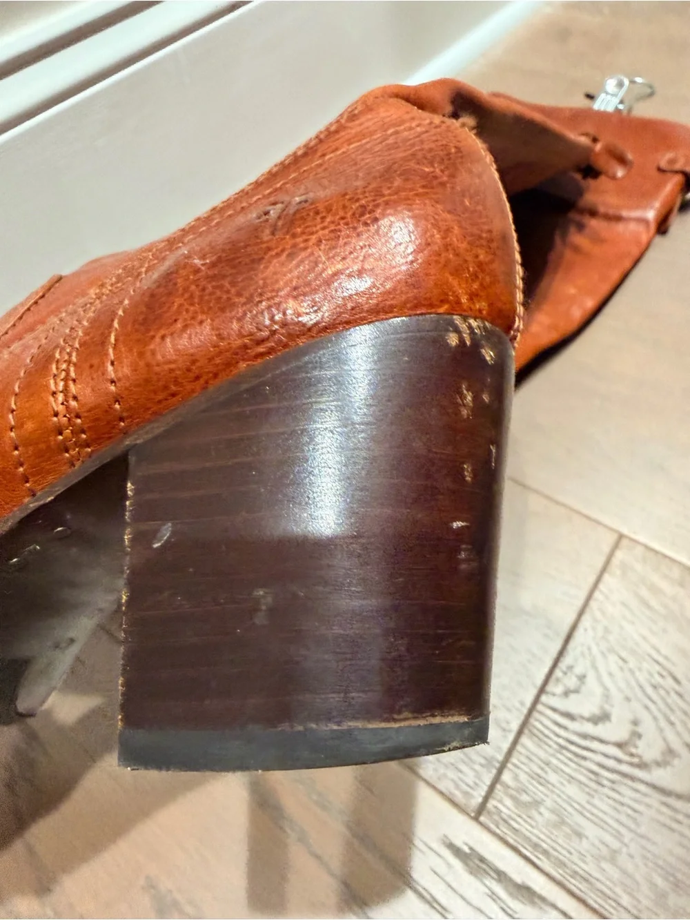 Frye knee high Lucinda slouch in cognac 8m